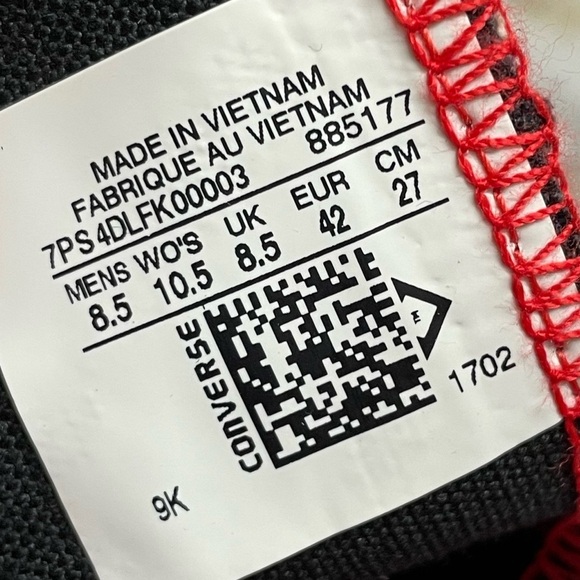 NEW Chuck Taylor All Star Converse High Top Red Sneakers Unisex M 8.5 W 10.5 - Picture 4 of 12